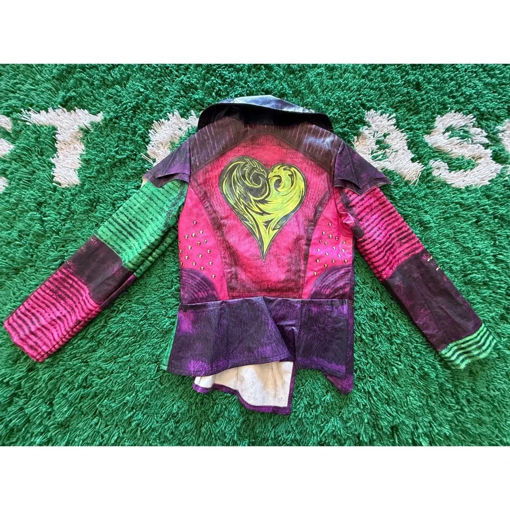 Disney Store Descendants Mal Jacket Girls 7/8 Purple Excellent Dragon Heart Moto